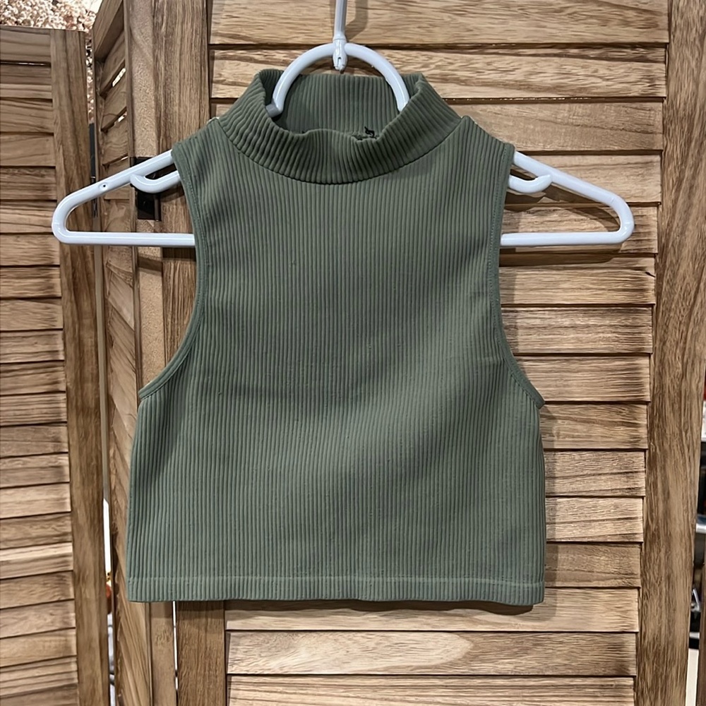 Zara mock neck crop top